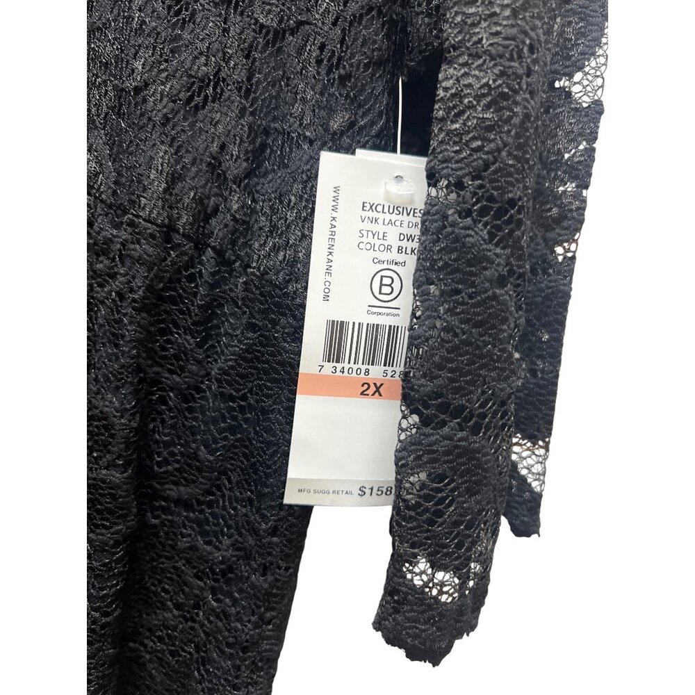 Karen Kane NWT Black Lace Scalloped Sheath Dress - Picture 4 of 10